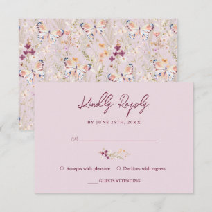 Elegant Floral Wildflower Lavender Birthday RSVP