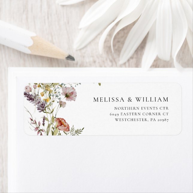 Elegant Floral Wildflower Return Address (Insitu)