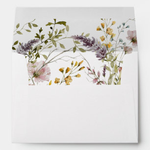Elegant Floral Wildflower Wedding Address Envelope