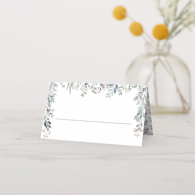 Elegant Floral Wildflowers Wedding  Place Card (Front)