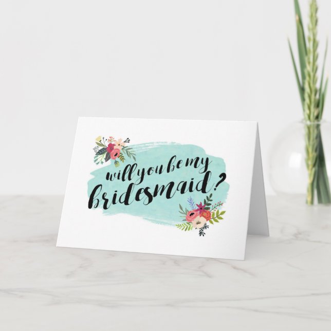 Elegant Floral Will You Be My Bridesmaid? Invitation (Front)
