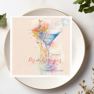 elegant floral wine glass Bridal shower Napkin