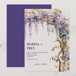 Elegant Floral Wisteria Canopy Wedding Invitation