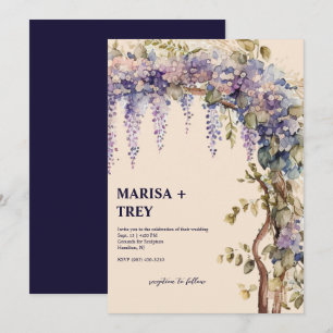 Elegant Floral Wisteria Canopy Wedding Invitation