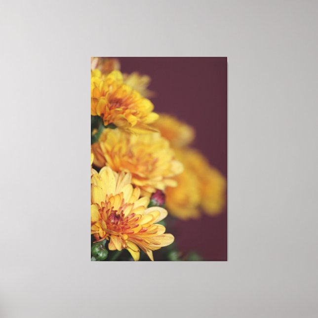 Elegant Floral With Burgundy and Gold Canvas Print (Front)