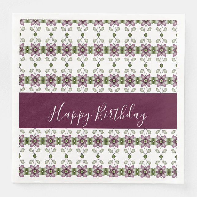 Elegant Floral With Burgundy Napkin (Front)
