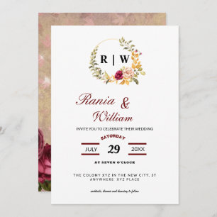 Elegant floral with Calligraphic text Invitation