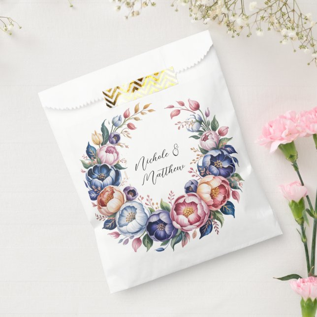 Elegant Floral Wreath For Wedding  Favour Bag (Sealed)