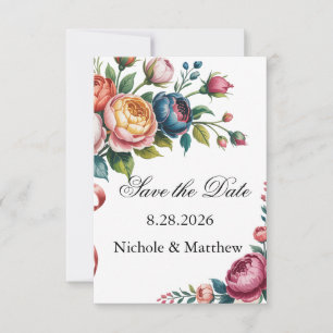 Elegant Floral Wreath Wedding Save The Date