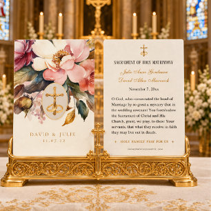 Elegant FloralCatholic Wedding Prayer Card