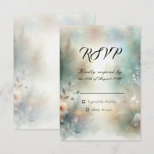 Elegant Florals in a Woodland Realm Wedding RSVP Card