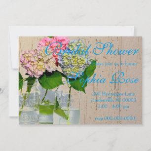 Elegant florals in mason jar invitation