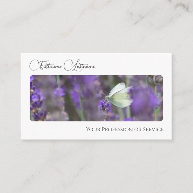 Elegant florist flower blossom calligraphy QR-Code Business Card (Front)