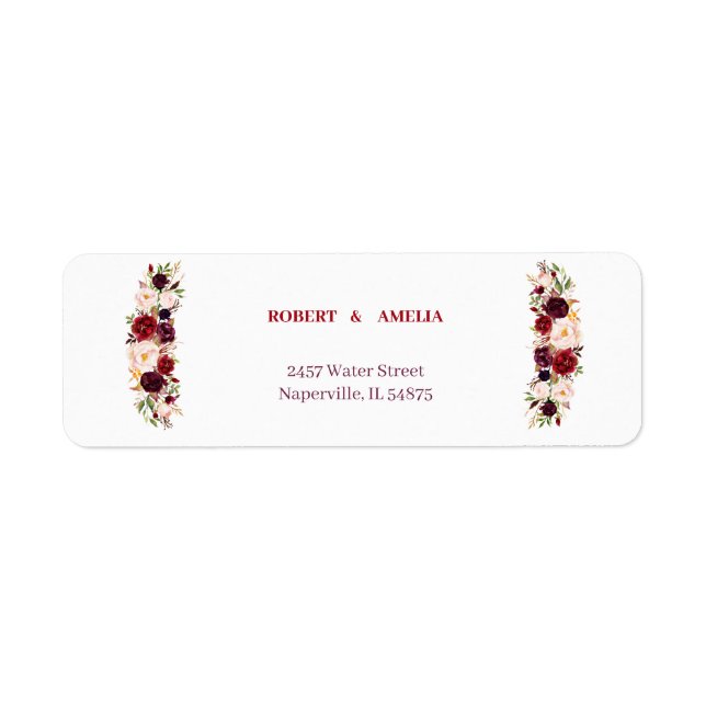 Elegant Florral Personalized Return Address (Front)