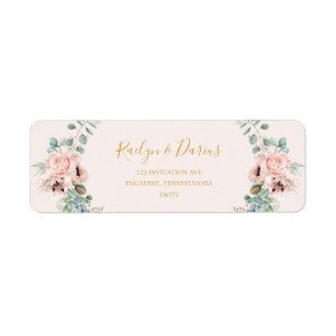 Élégant flou Étiquette d'adresse de retour Paste