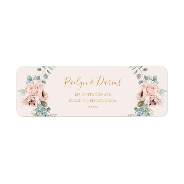 Élégant flou | Étiquette d'adresse de retour Paste (Devant)
