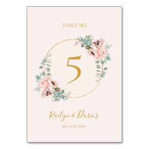 Élégant flou Numéro de table Pastel