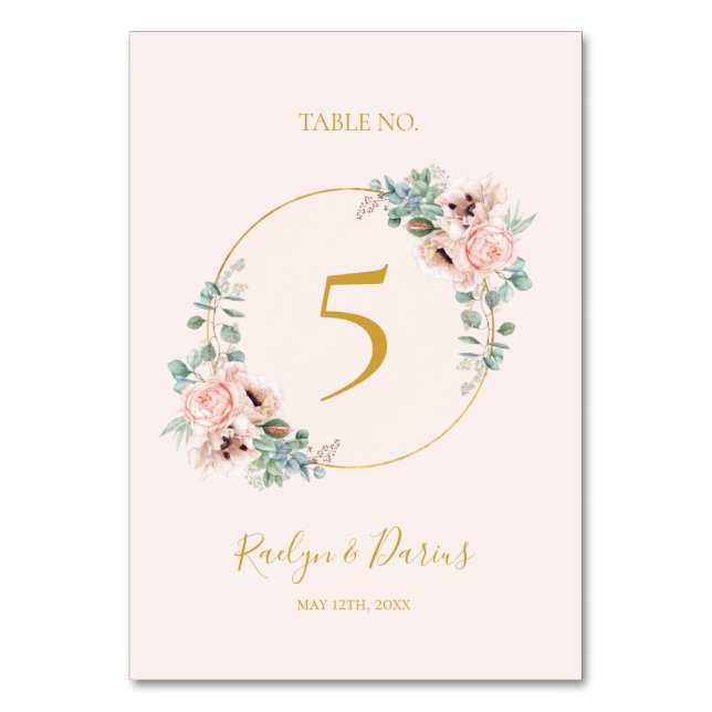 Élégant flou | Numéro de table Pastel (Par défaut)