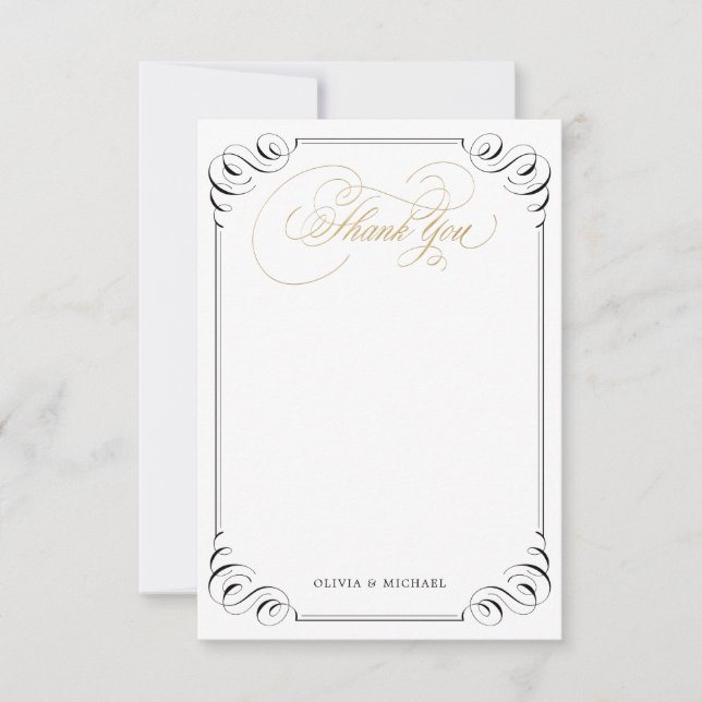 Elegant flourish calligraphy vintage thank you (Front)