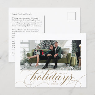 Elegant Flourish Formal Script Holiday Postcard