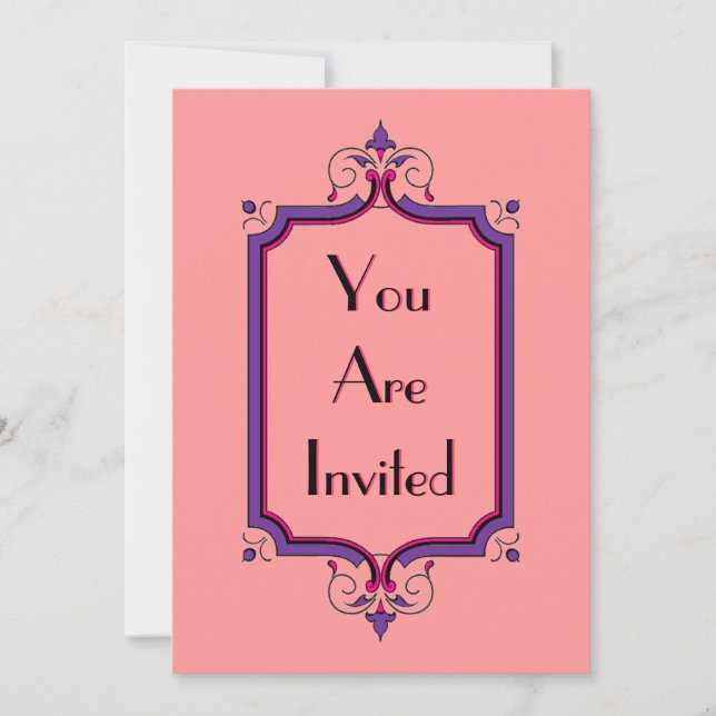 Elegant Flourish Frame Invitation (Front)