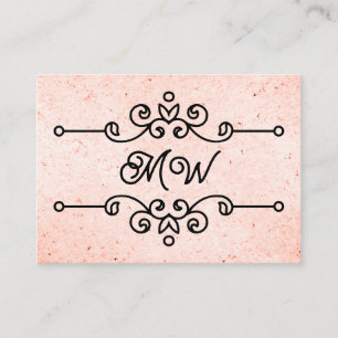 Elegant Flourish Monogram Cute Pink Vintage Business Card