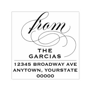 Elegant Flourish Script Return Address Self-inking Stamp