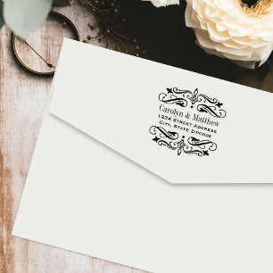 Elegant Flourish Vintage Wedding Return Address Self-inking Stamp