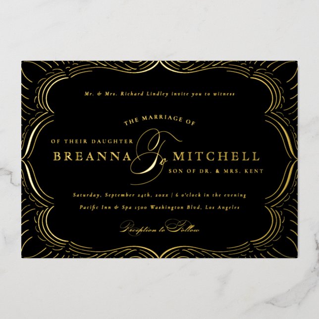 Elegant Flourishes Formal Wedding Gold (Front)