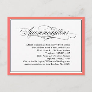 Elegant Flourishes Wedding Accommodations Coral Postcard