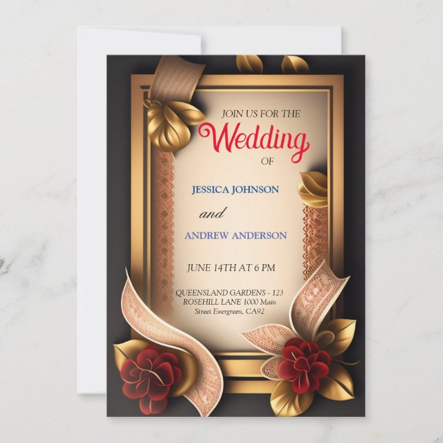 elegant flower 3d card (Front)