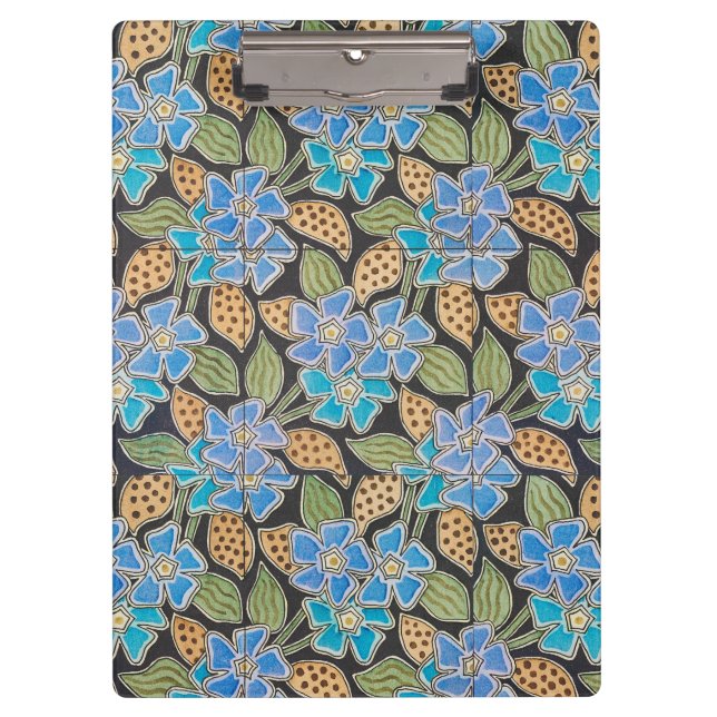 Elegant Flower Blue Periwinkle Floral Classic Clipboard (Front)