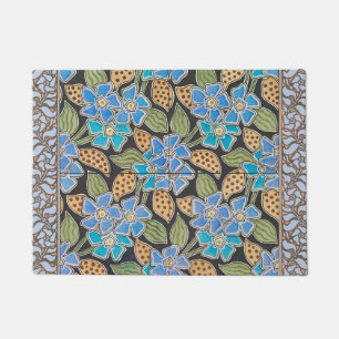 Elegant Flower Blue Periwinkle Floral Classic Doormat