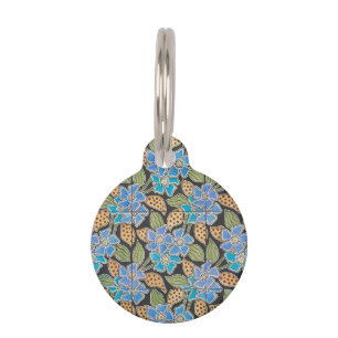 Elegant Flower Blue Periwinkle Floral Classic Pet Tag