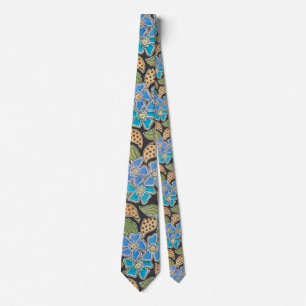 Elegant Flower Blue Periwinkle Floral Classic Tie