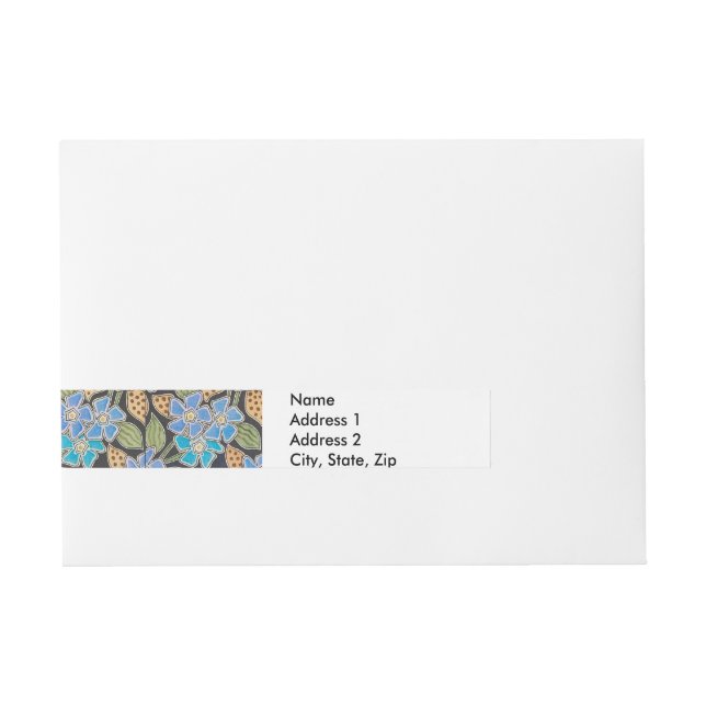 Elegant Flower Blue Periwinkle Floral Classic Wraparound Address Label (Front)
