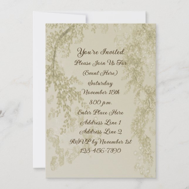 Elegant Flower Branches Design Party Invitation (Front)