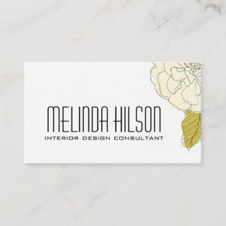 Elegant Flower Business Card - Cream