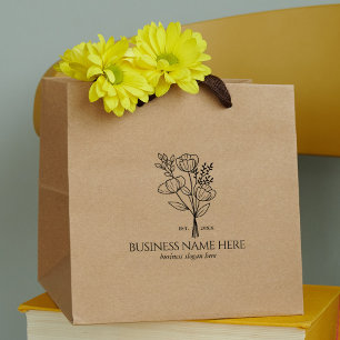 Elegant Flower Custom Business Template Large Rubber Stamp