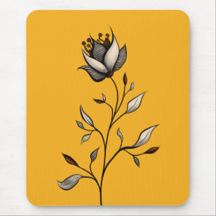 Elegant Flower Decorative Abstract Art Mouse Pad