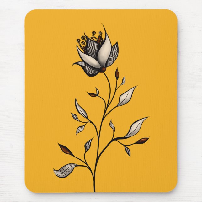 Elegant Flower Decorative Abstract Art Mouse Pad (Front)
