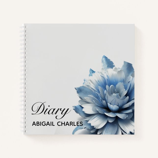Elegant flower diary notebook (Front)