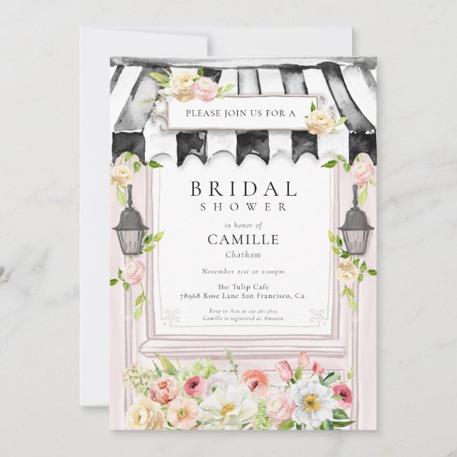 Elegant Flower Garden Bridal Shower Invitation (Front)