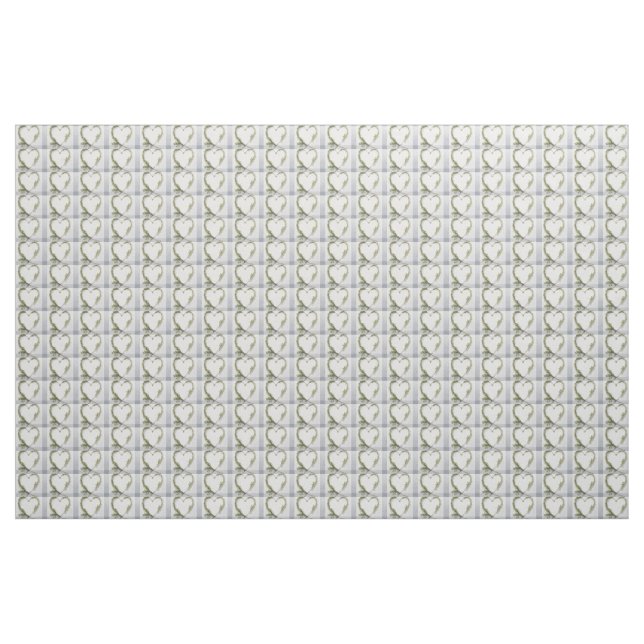 Elegant flower heart rustic birch bark gingham fabric (Yard)