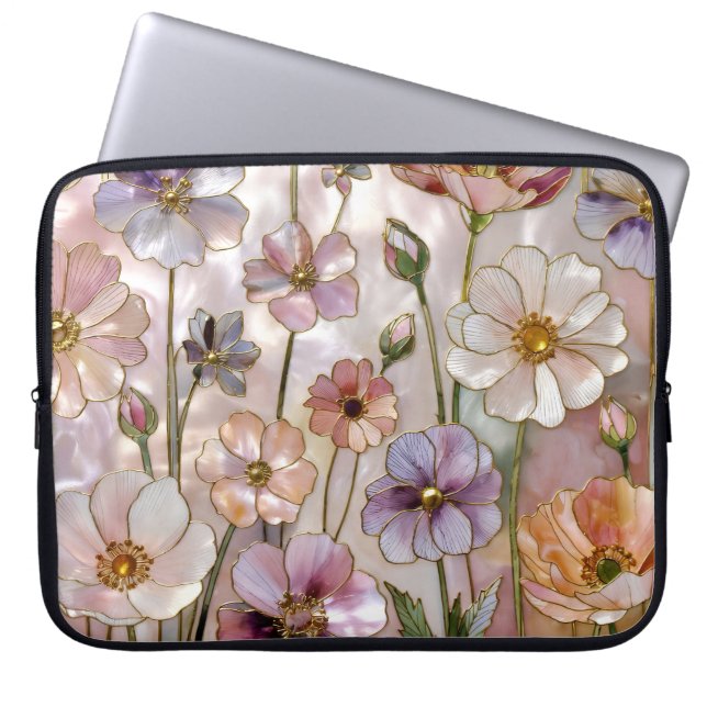 Elegant Flower Laptop Sleeve Botanical Case (Front)