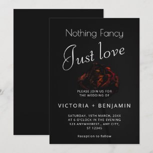 Elegant Flower Minimalistic Dark Moody Wedding Invitation