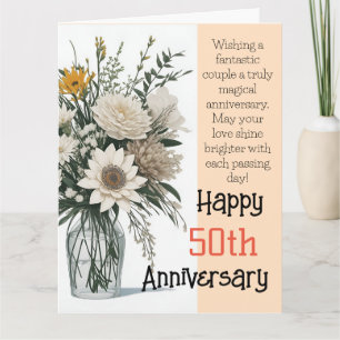 Elegant Flower Modern Art Anniversary Card