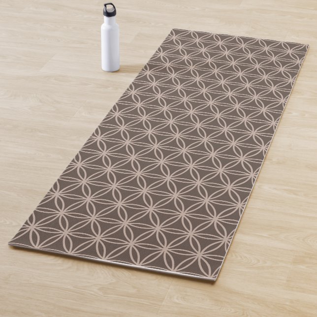 Elegant flower of life on brown background yoga mat (In Situ)