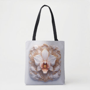 Elegant Flower on Ornate Background Tote Bag