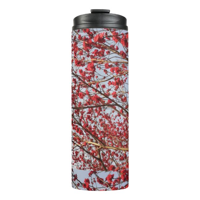  Elegant  Flower Pattern Blossom  Thermal Tumbler (Front)